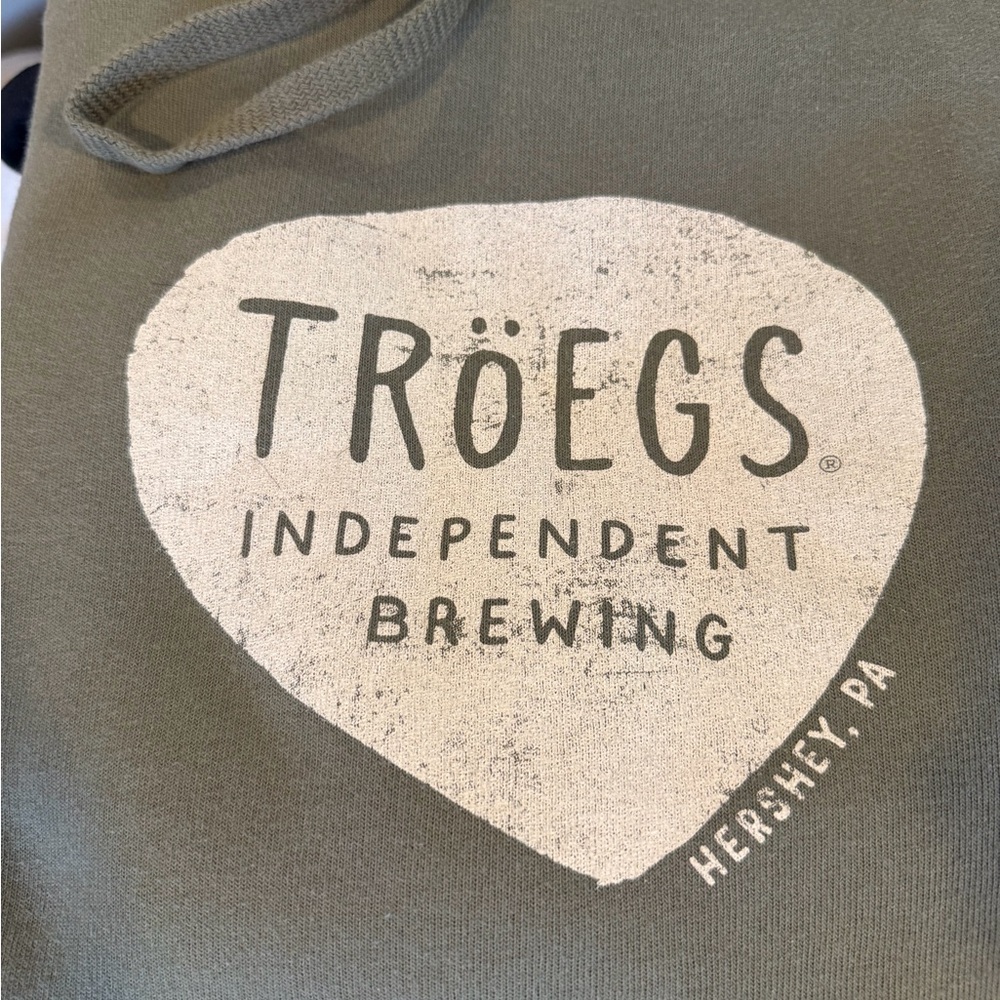 Troegs Independent Brewing Bella Canvas Sage Fleece Cropped Hoodie Size Large - Picture 5 of 5